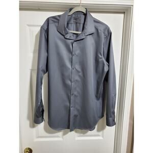 Calvin Klein Men's Gray Dress Shirt 17 1/2 Neck 34/35 Sleeve Length